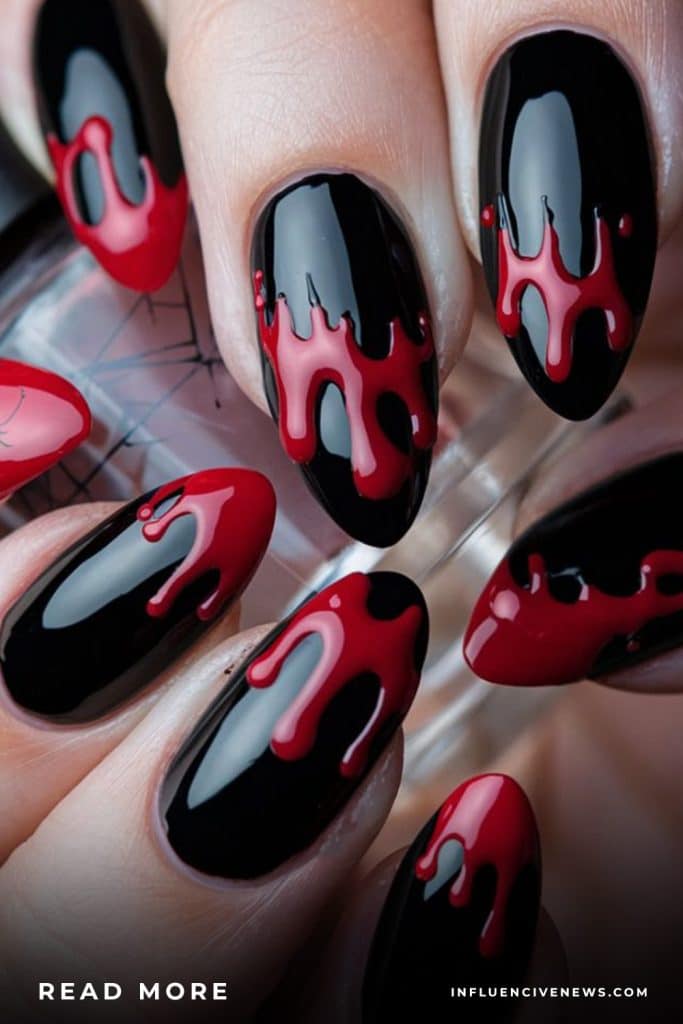 Blood Splatter Nails