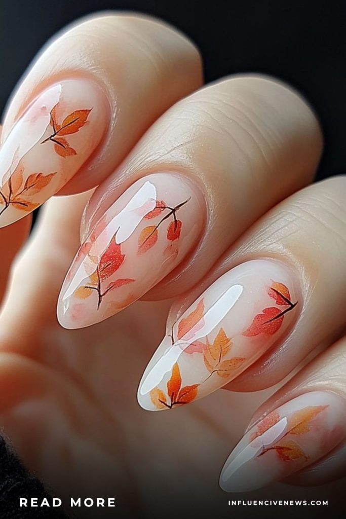 Falling Leaves Nail Art