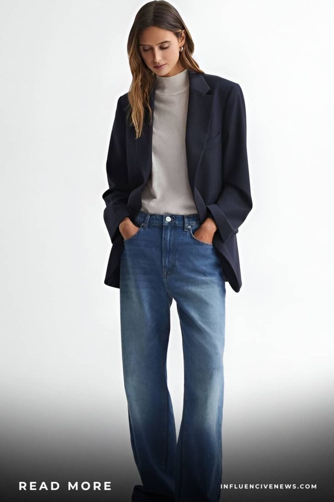 Oversized Blazer and Wide Leg Jeans