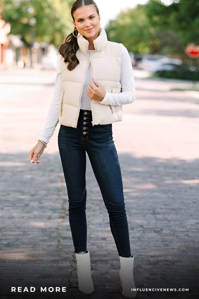 Puffer Vest and Turtleneck