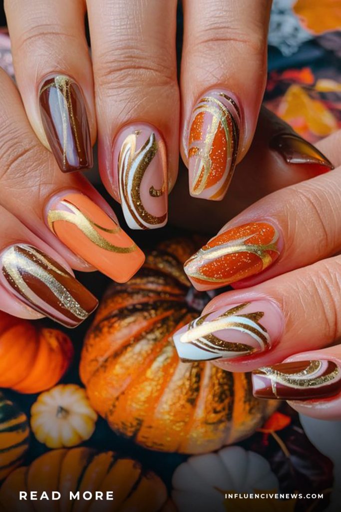 Pumpkin Spice Nails