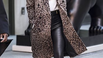 Turtleneck Dress & Belted Coat