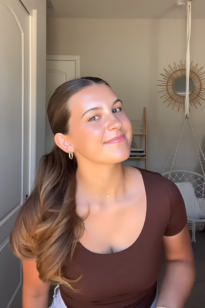 Low Ponytail with Wrap Around Piece