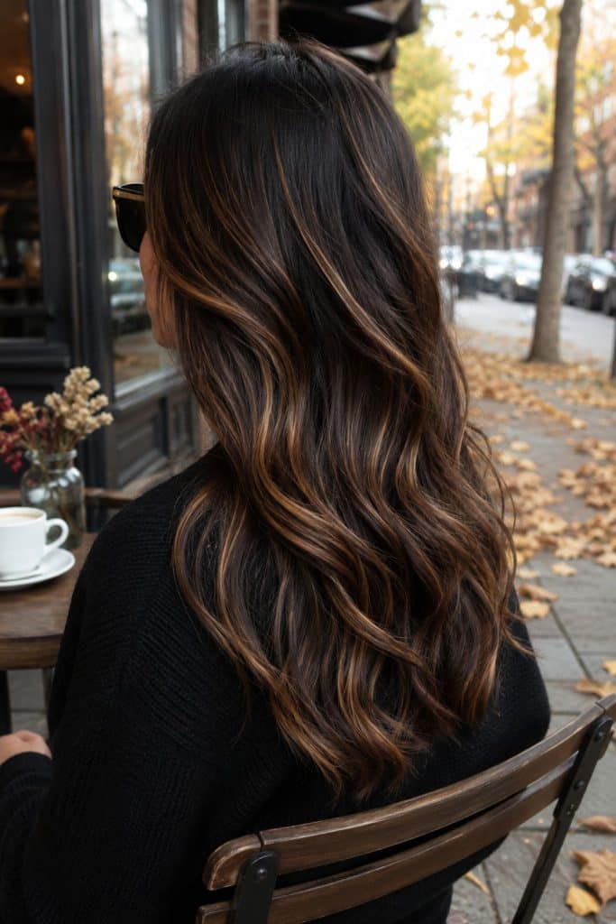 02 caramel balayage dark brown