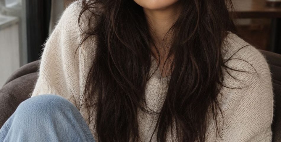 Long Wolf with Curtain Bangs — wolf cut for long hair