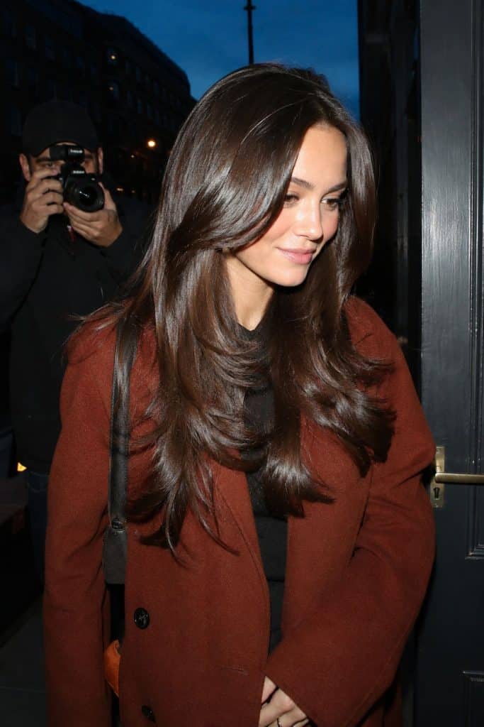 Chocolate brown gloss fall hair color with mirror shine