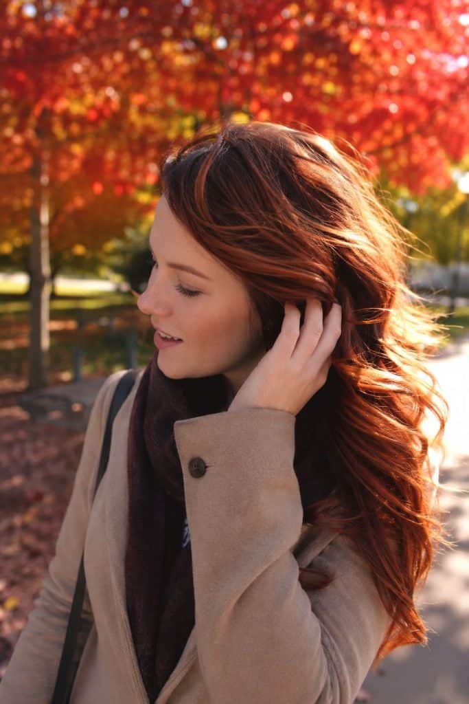 Auburn hair with copper highlights fall hair color