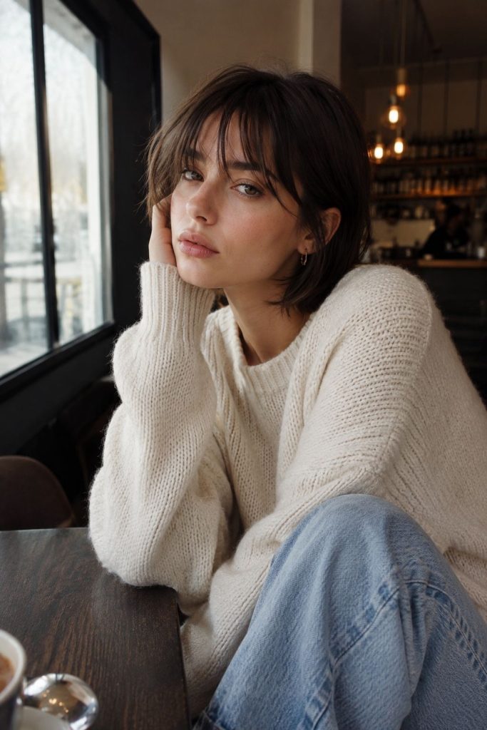 Soft Wolf with Crown Height — low maintenance haircut for round faces