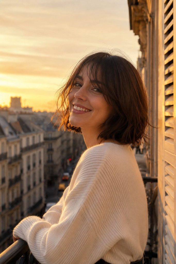 Bob with Curtain Bangs — low maintenance bob haircut