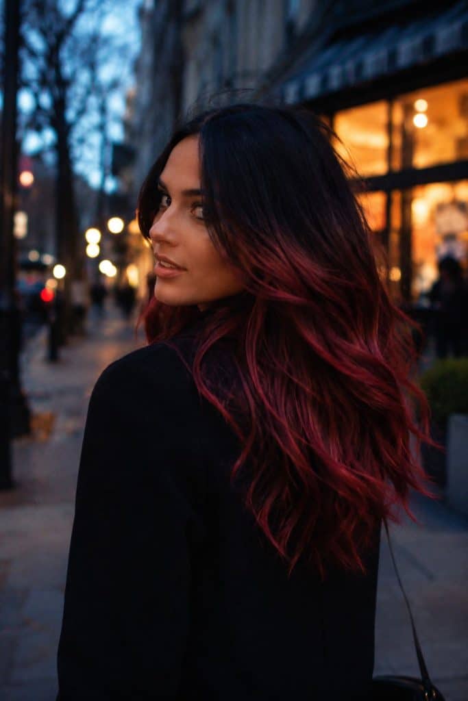 10 red balayage brunettes