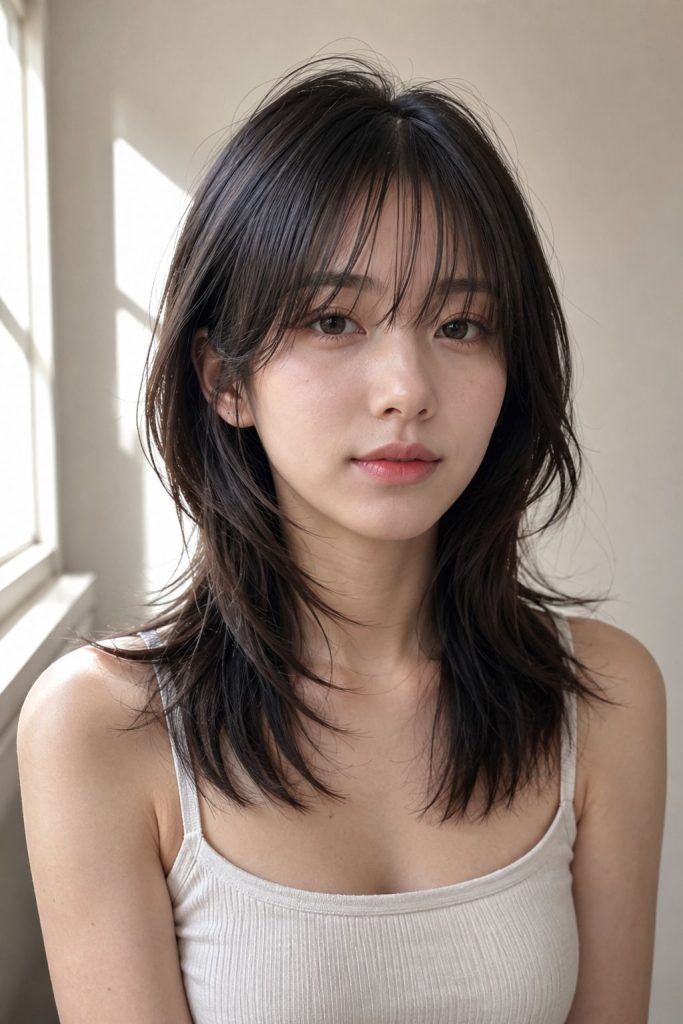 12 soft wolf wispy bangs