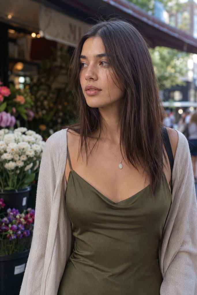 Sleek Middle-Part Lengths — low maintenance haircut for round faces