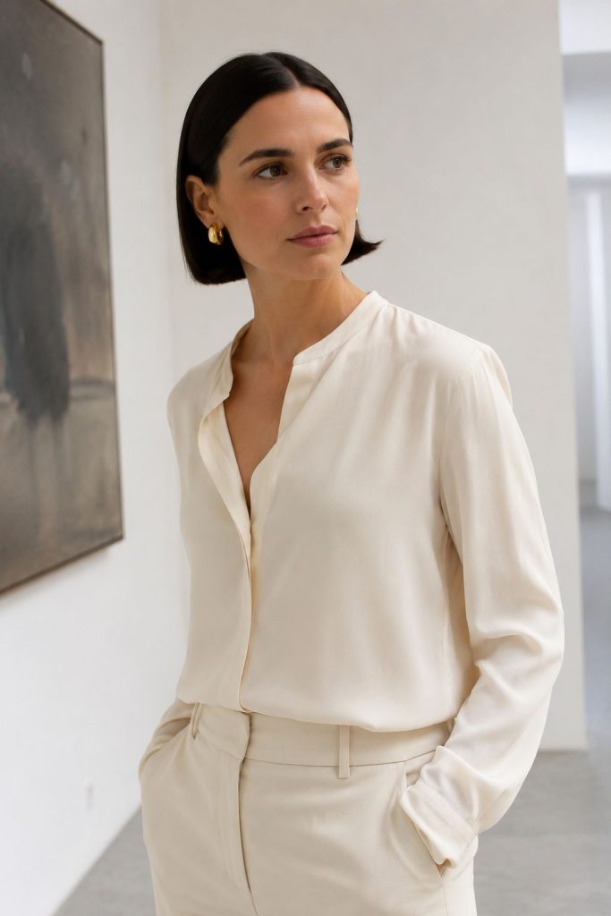 The Tucked Minimal Bob — low maintenance bob haircut