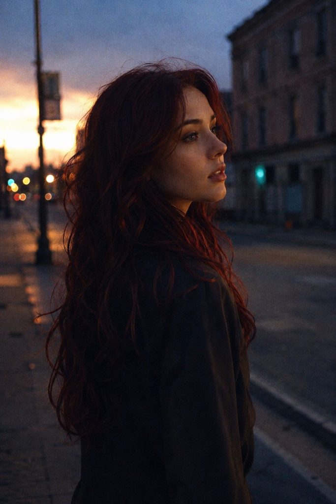 Red velvet brown fall hair color shifting garnet at dusk
